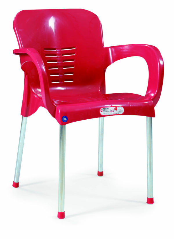 Metal Ayaklı Kırmızı Sandalye (Mat)